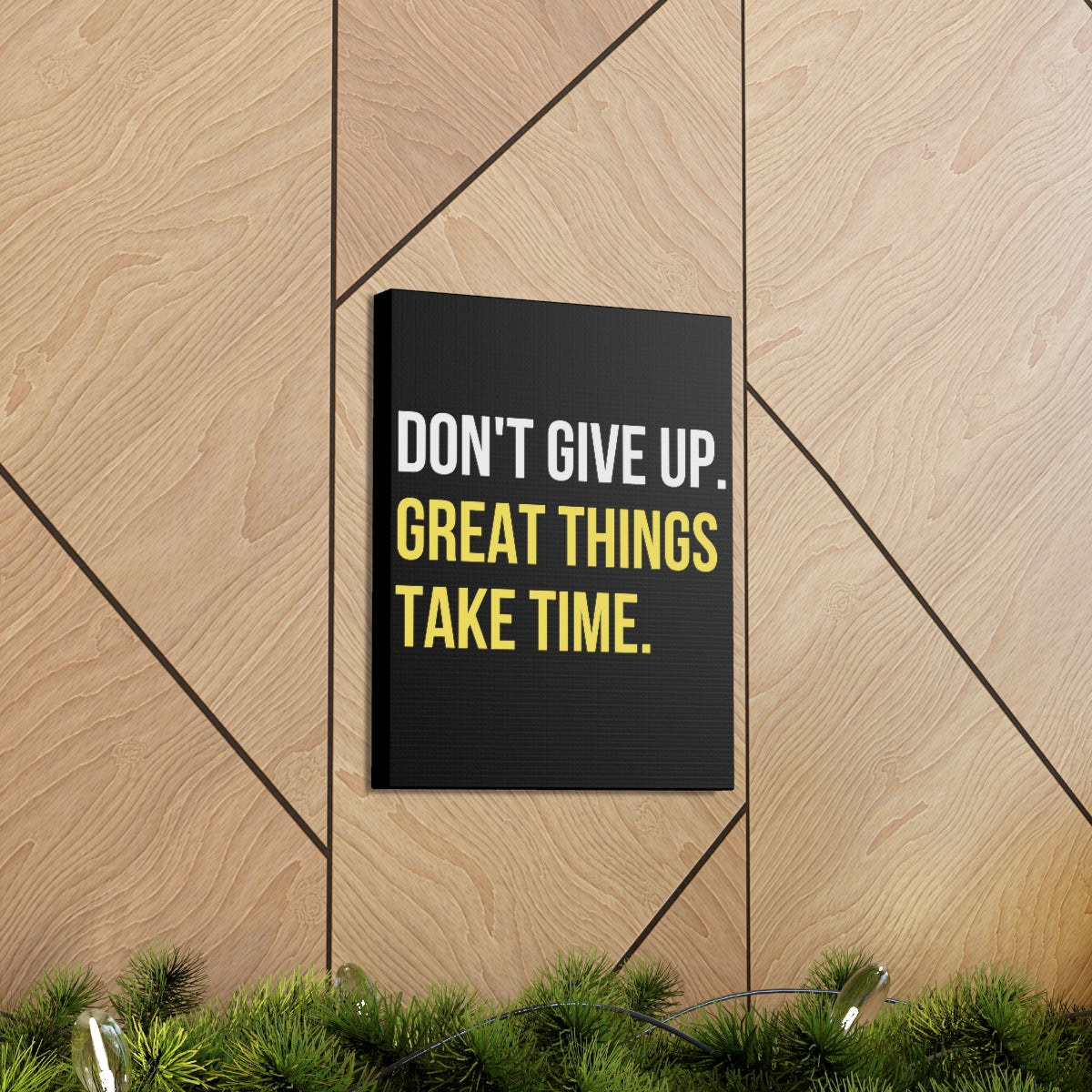 Scripture Walls Inspirational Wall Art Great Things Take Time Plain Motivation Wall Decor for Home Office Gym Inspiring Success Quote Print Ready to Hang Unframed-Express Your Love Gifts