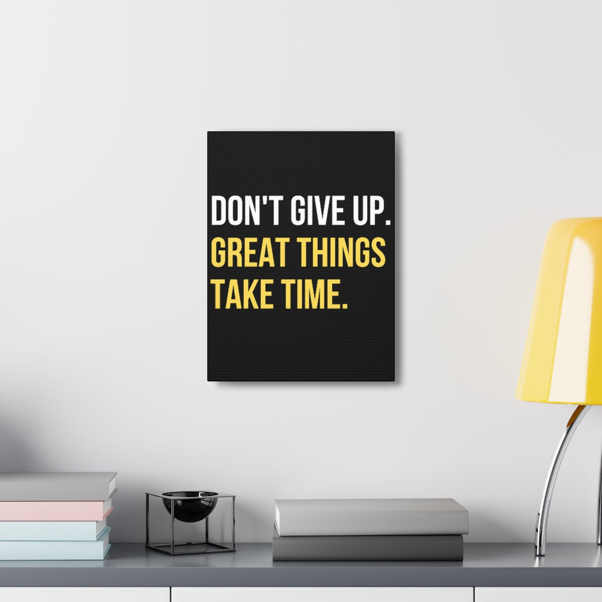 Scripture Walls Inspirational Wall Art Great Things Take Time Plain Motivation Wall Decor for Home Office Gym Inspiring Success Quote Print Ready to Hang Unframed-Express Your Love Gifts