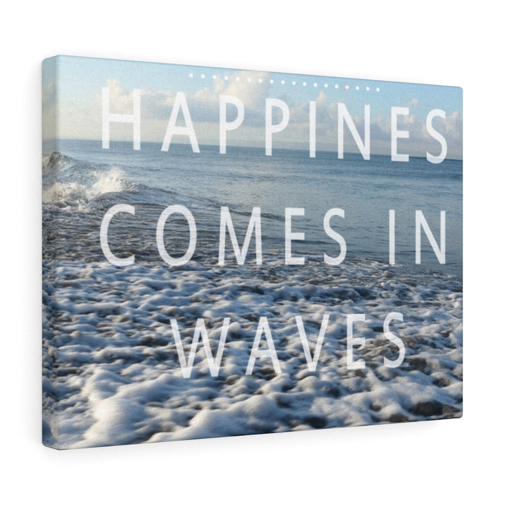 Scripture Walls Inspirational Wall Art Happiness Comes In Waves Motivational Print Ready to Hang Artwork Unframed-Express Your Love Gifts