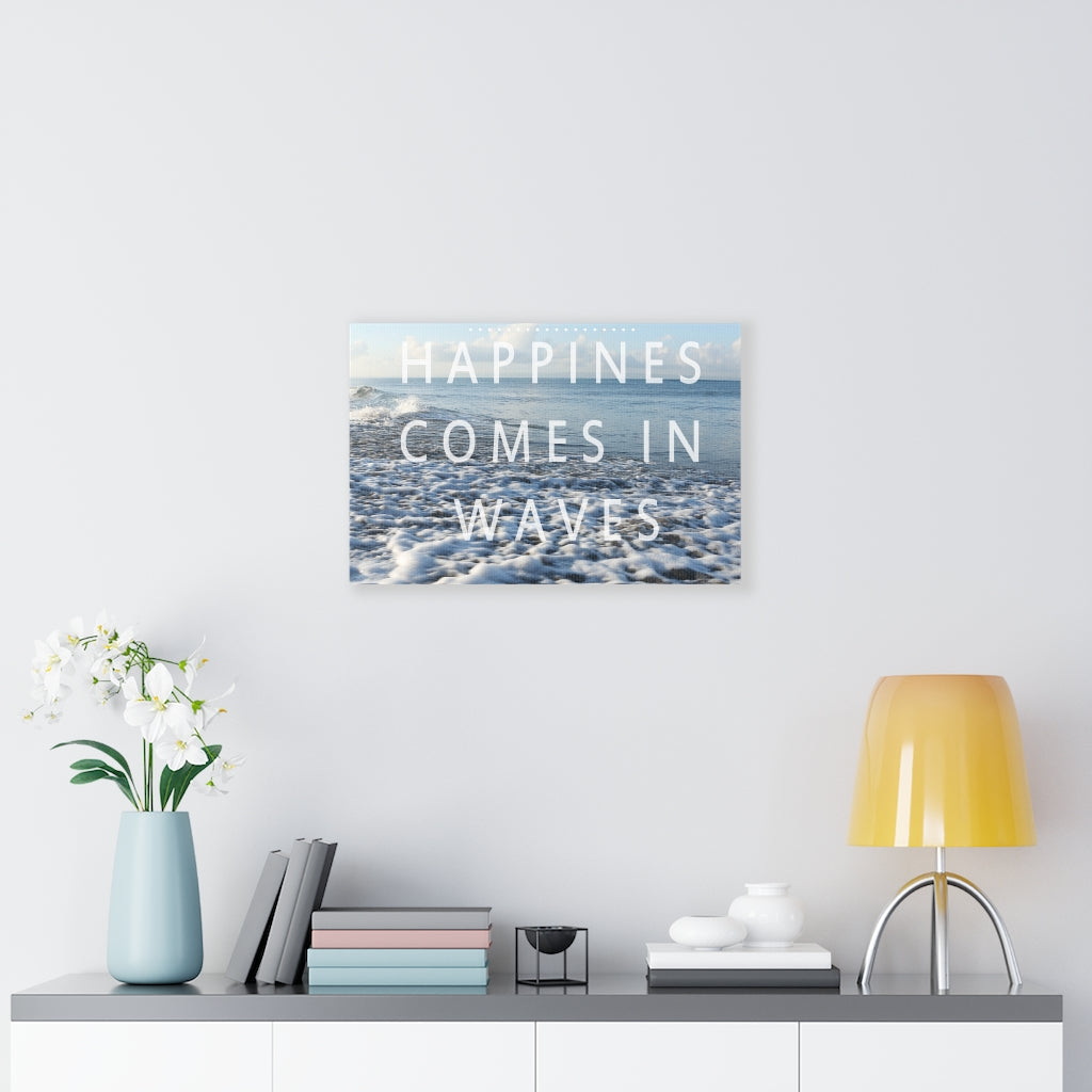Scripture Walls Inspirational Wall Art Happiness Comes In Waves Motivational Print Ready to Hang Artwork Unframed-Express Your Love Gifts