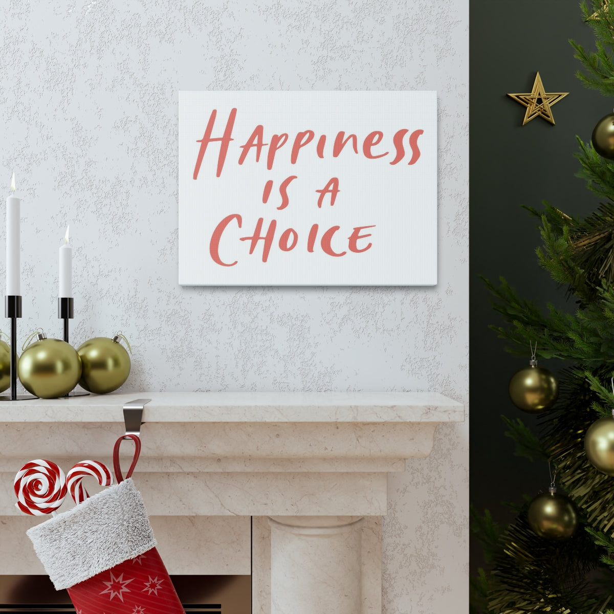 Scripture Walls Inspirational Wall Art Happiness Is A Choice Red Motivation Wall Decor for Home Office Gym Inspiring Success Quote Print Ready to Hang Unframed-Express Your Love Gifts