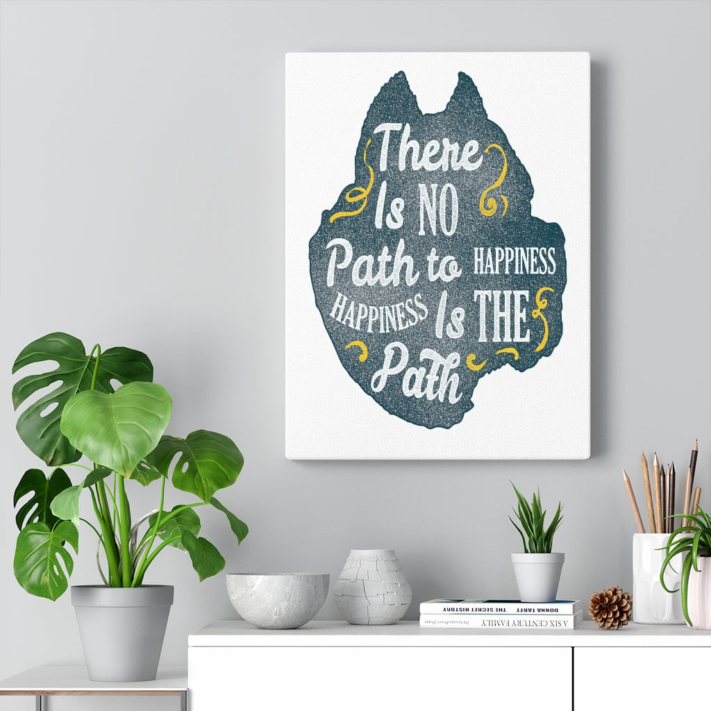 Scripture Walls Inspirational Wall Art Happiness is the Path Wall Art Motivation Wall Decor for Home Office Gym Inspiring Success Quote Print Ready to Hang Unframed-Express Your Love Gifts