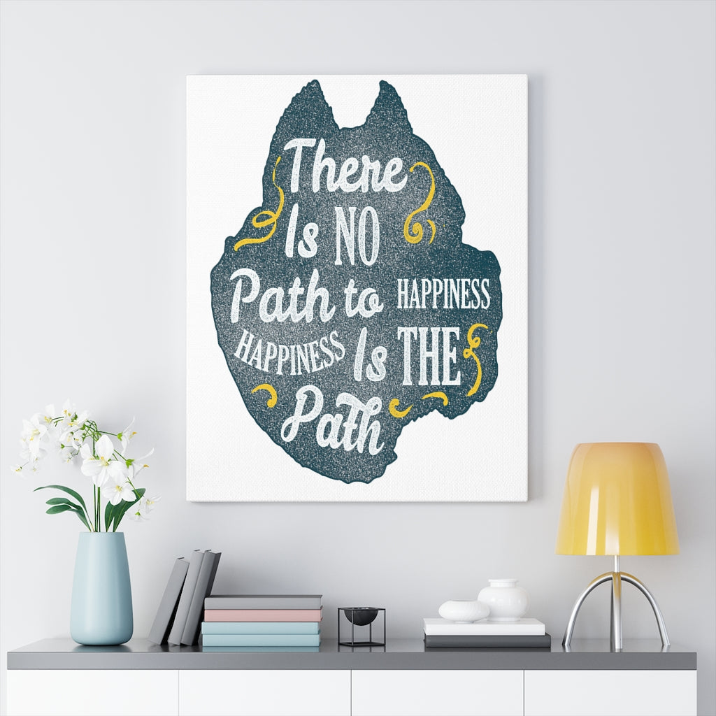 Scripture Walls Inspirational Wall Art Happiness is the Path Wall Art Motivation Wall Decor for Home Office Gym Inspiring Success Quote Print Ready to Hang Unframed-Express Your Love Gifts