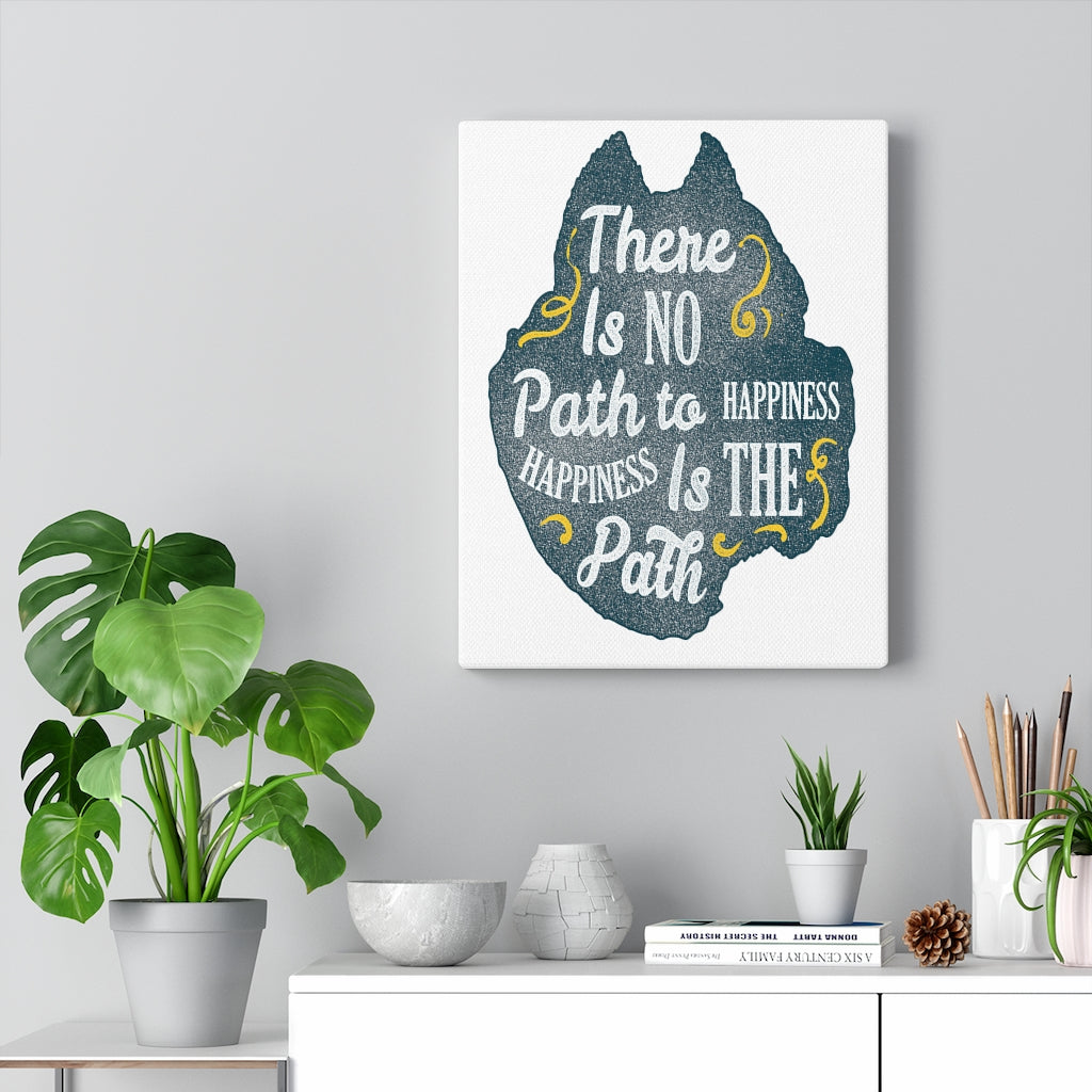 Scripture Walls Inspirational Wall Art Happiness is the Path Wall Art Motivation Wall Decor for Home Office Gym Inspiring Success Quote Print Ready to Hang Unframed-Express Your Love Gifts