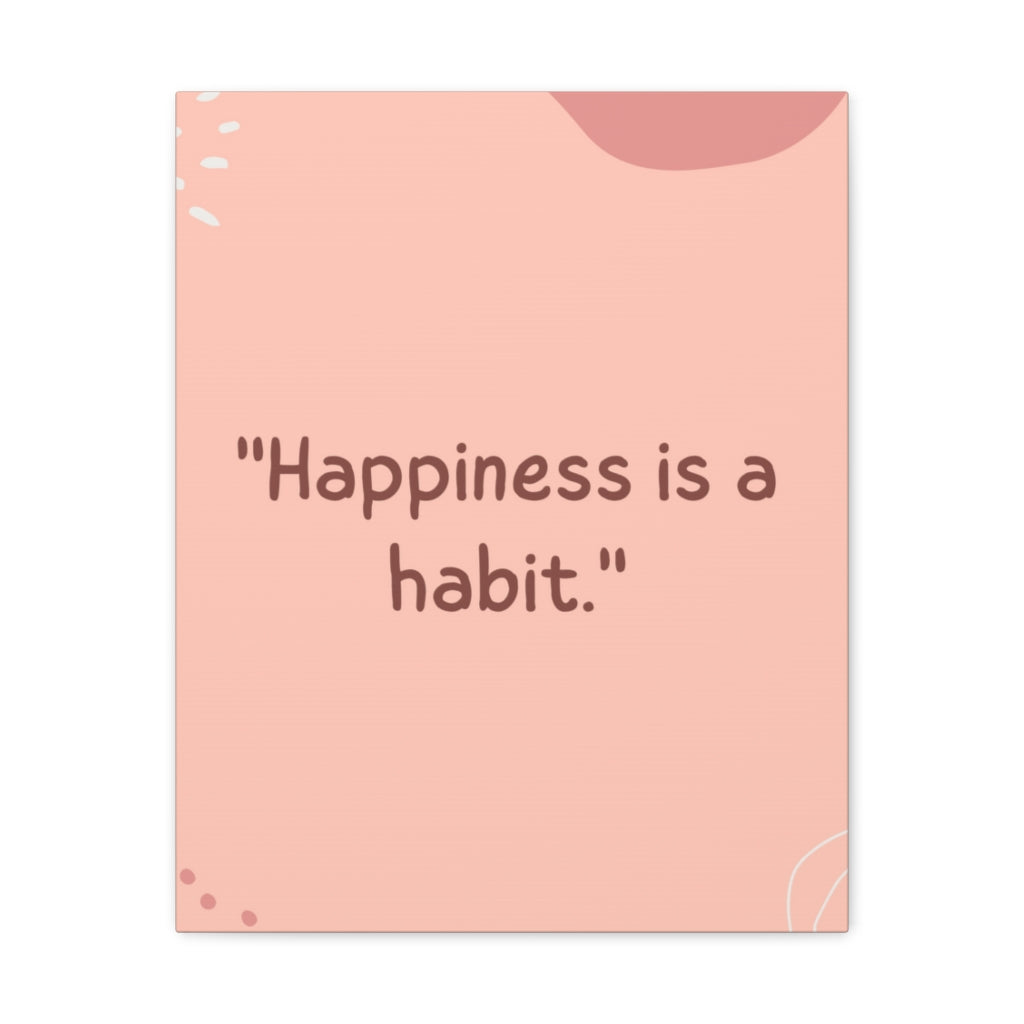 Scripture Walls Inspirational Wall Art Happy Is A Habit Motivation Wall Decor for Home Office Gym Inspiring Success Quote Print Ready to Hang Unframed-Express Your Love Gifts
