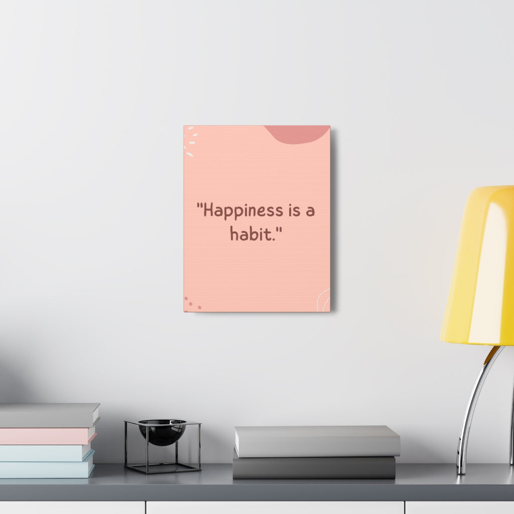 Scripture Walls Inspirational Wall Art Happy Is A Habit Motivation Wall Decor for Home Office Gym Inspiring Success Quote Print Ready to Hang Unframed-Express Your Love Gifts