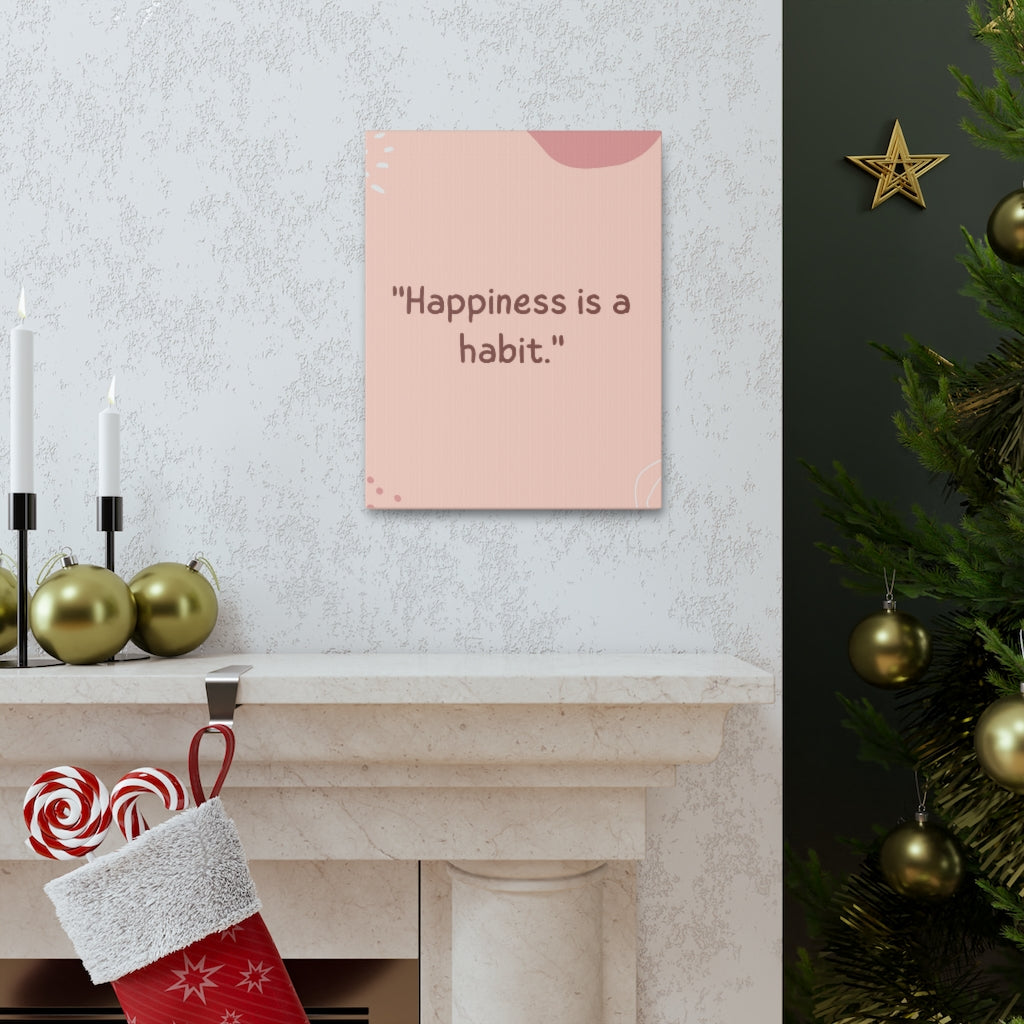 Scripture Walls Inspirational Wall Art Happy Is A Habit Motivation Wall Decor for Home Office Gym Inspiring Success Quote Print Ready to Hang Unframed-Express Your Love Gifts
