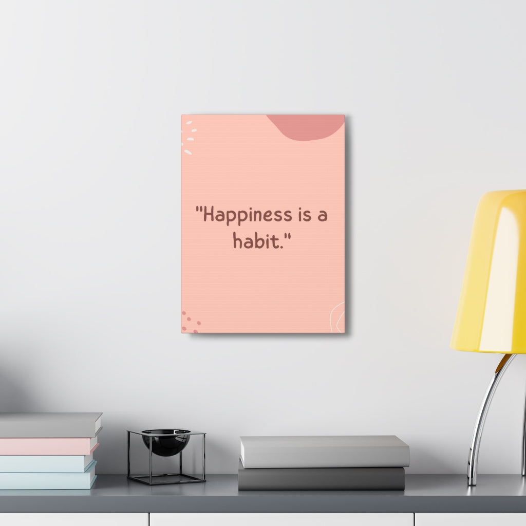 Scripture Walls Inspirational Wall Art Happy Is A Habit Motivation Wall Decor for Home Office Gym Inspiring Success Quote Print Ready to Hang Unframed-Express Your Love Gifts