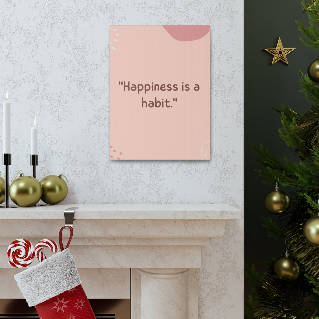 Scripture Walls Inspirational Wall Art Happy Is A Habit Motivation Wall Decor for Home Office Gym Inspiring Success Quote Print Ready to Hang Unframed-Express Your Love Gifts