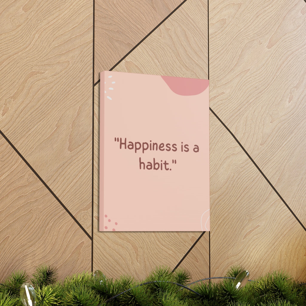 Scripture Walls Inspirational Wall Art Happy Is A Habit Motivation Wall Decor for Home Office Gym Inspiring Success Quote Print Ready to Hang Unframed-Express Your Love Gifts