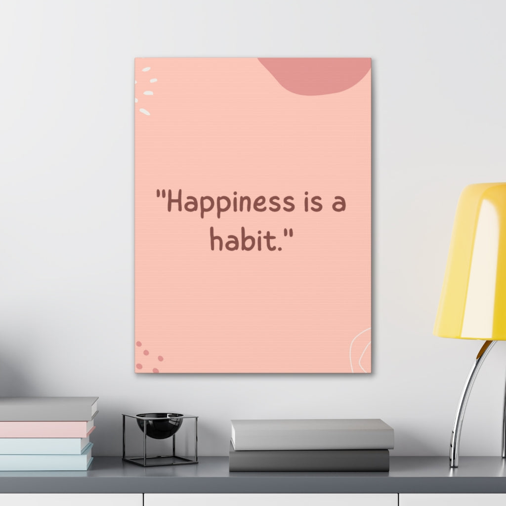 Scripture Walls Inspirational Wall Art Happy Is A Habit Motivation Wall Decor for Home Office Gym Inspiring Success Quote Print Ready to Hang Unframed-Express Your Love Gifts