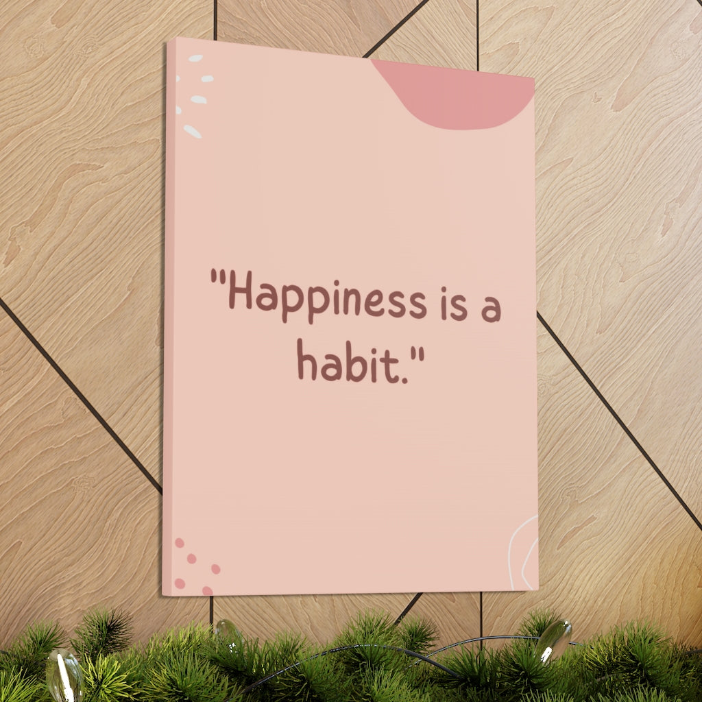 Scripture Walls Inspirational Wall Art Happy Is A Habit Motivation Wall Decor for Home Office Gym Inspiring Success Quote Print Ready to Hang Unframed-Express Your Love Gifts