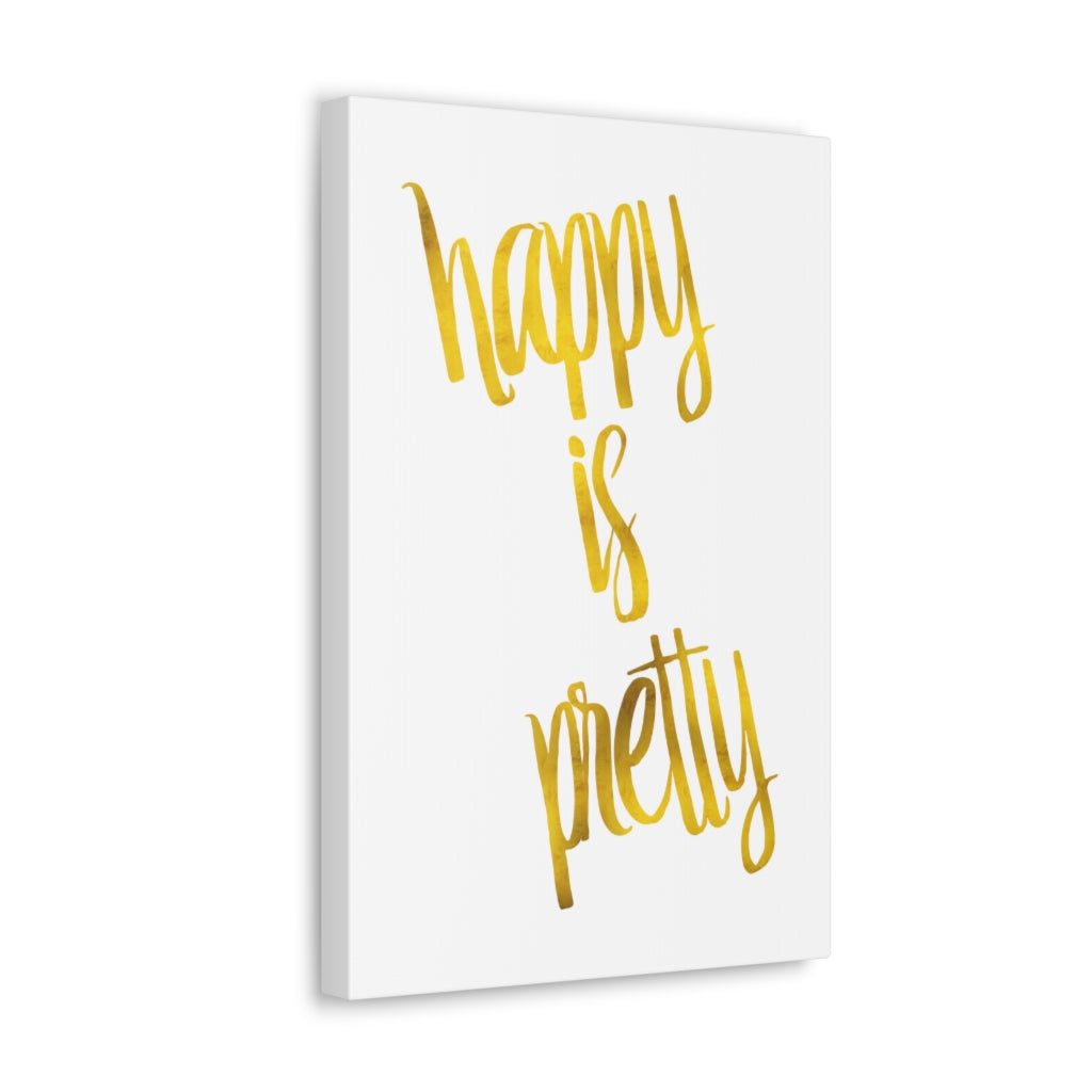 Scripture Walls Inspirational Wall Art Happy Is Pretty Motivation Wall Decor for Home Office Gym Inspiring Success Quote Print Ready to Hang Unframed-Express Your Love Gifts