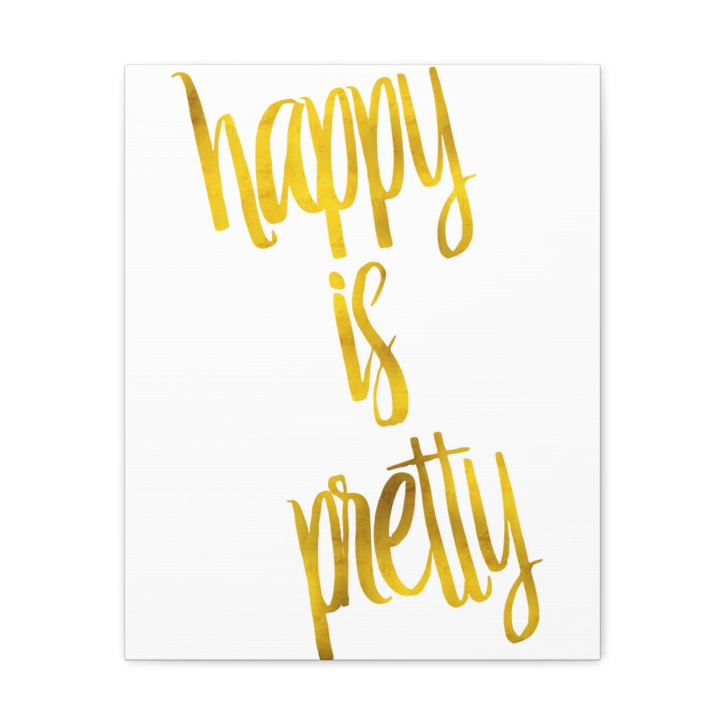 Scripture Walls Inspirational Wall Art Happy Is Pretty Motivation Wall Decor for Home Office Gym Inspiring Success Quote Print Ready to Hang Unframed-Express Your Love Gifts