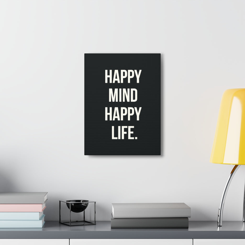 Scripture Walls Inspirational Wall Art Happy Mind Happy Life Motivation Wall Decor for Home Office Gym Inspiring Success Quote Print Ready to Hang Unframed-Express Your Love Gifts