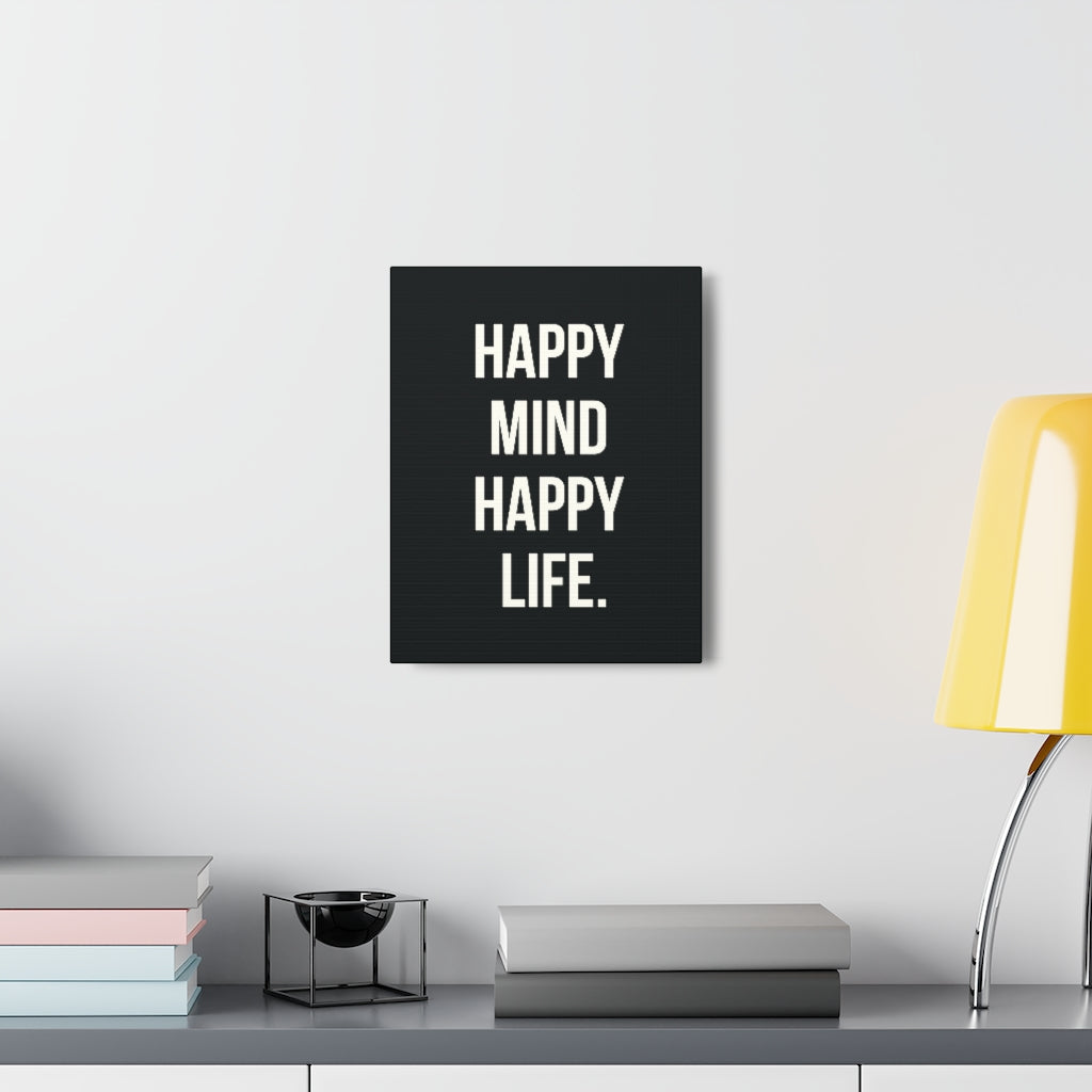 Scripture Walls Inspirational Wall Art Happy Mind Happy Life Motivation Wall Decor for Home Office Gym Inspiring Success Quote Print Ready to Hang Unframed-Express Your Love Gifts