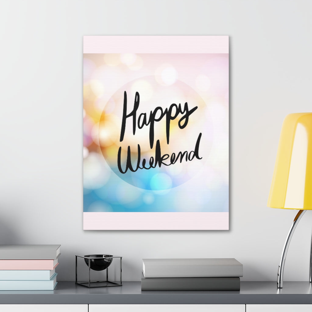 Scripture Walls Inspirational Wall Art Happy Weekend Motivation Wall Decor for Home Office Gym Inspiring Success Quote Print Ready to Hang Unframed-Express Your Love Gifts