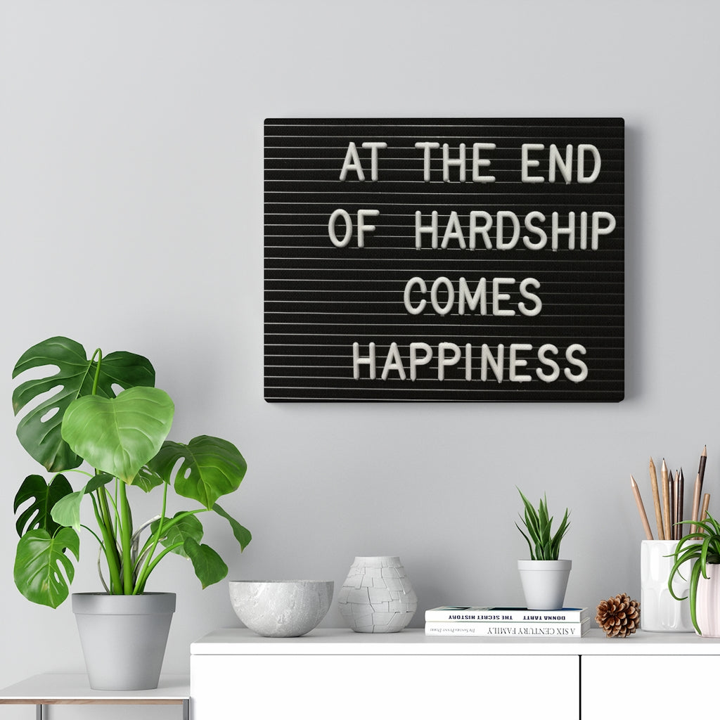 Scripture Walls Inspirational Wall Art Hardship Comes Happiness Motivational Print Ready to Hang Artwork Unframed-Express Your Love Gifts
