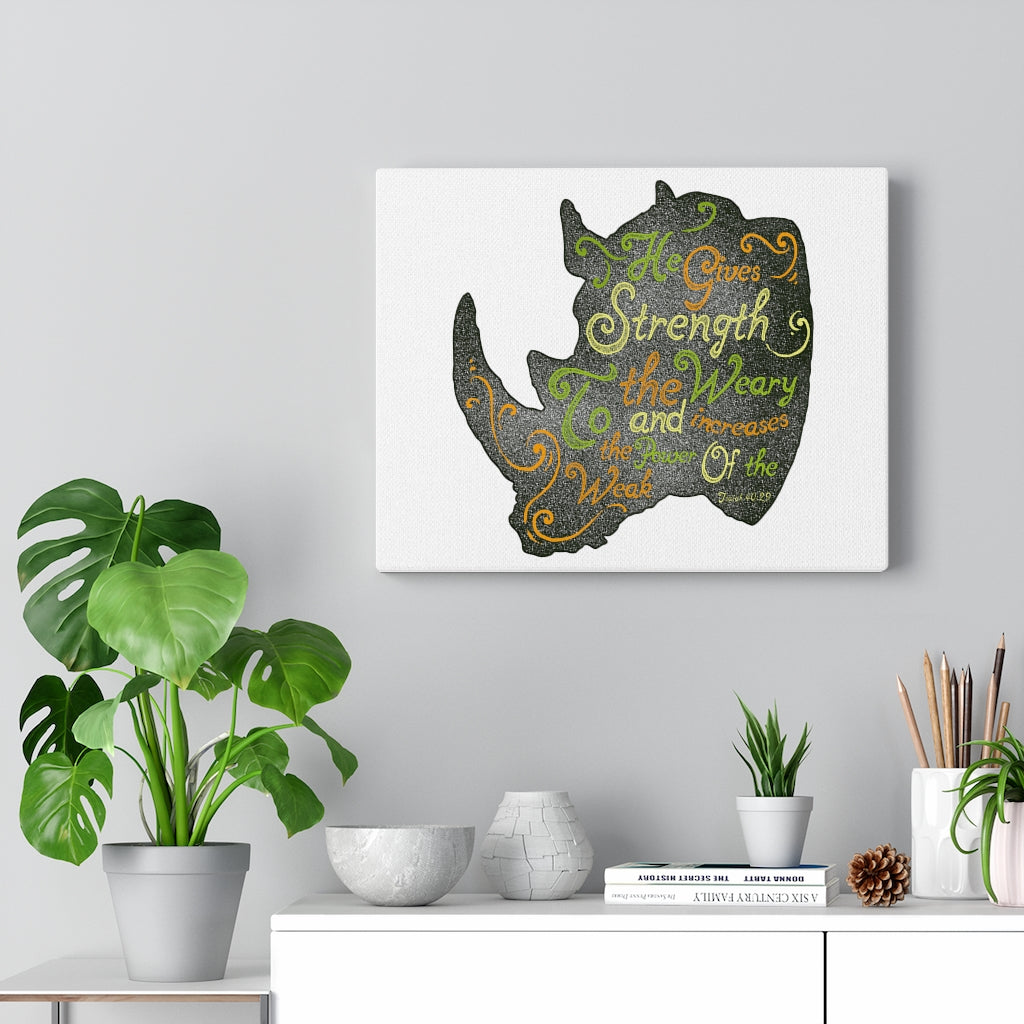 Scripture Walls Inspirational Wall Art He Gives Strength Wall Art Motivation Wall Decor for Home Office Gym Inspiring Success Quote Print Ready to Hang Unframed-Express Your Love Gifts