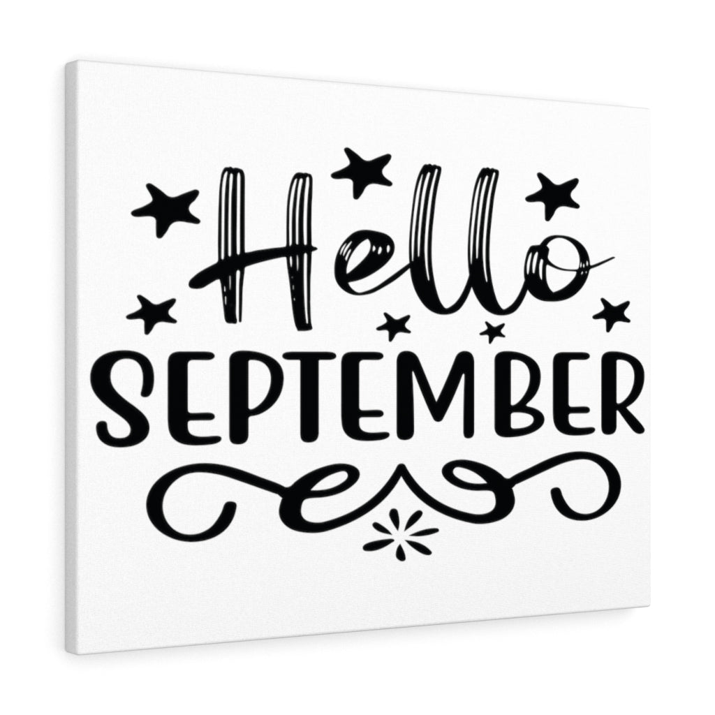 Scripture Walls Inspirational Wall Art Hello September Stars Wall Art Motivation Wall Decor for Home Office Gym Inspiring Success Quote Print Ready to Hang Unframed-Express Your Love Gifts