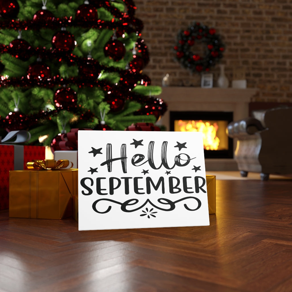 Scripture Walls Inspirational Wall Art Hello September Stars Wall Art Motivation Wall Decor for Home Office Gym Inspiring Success Quote Print Ready to Hang Unframed-Express Your Love Gifts