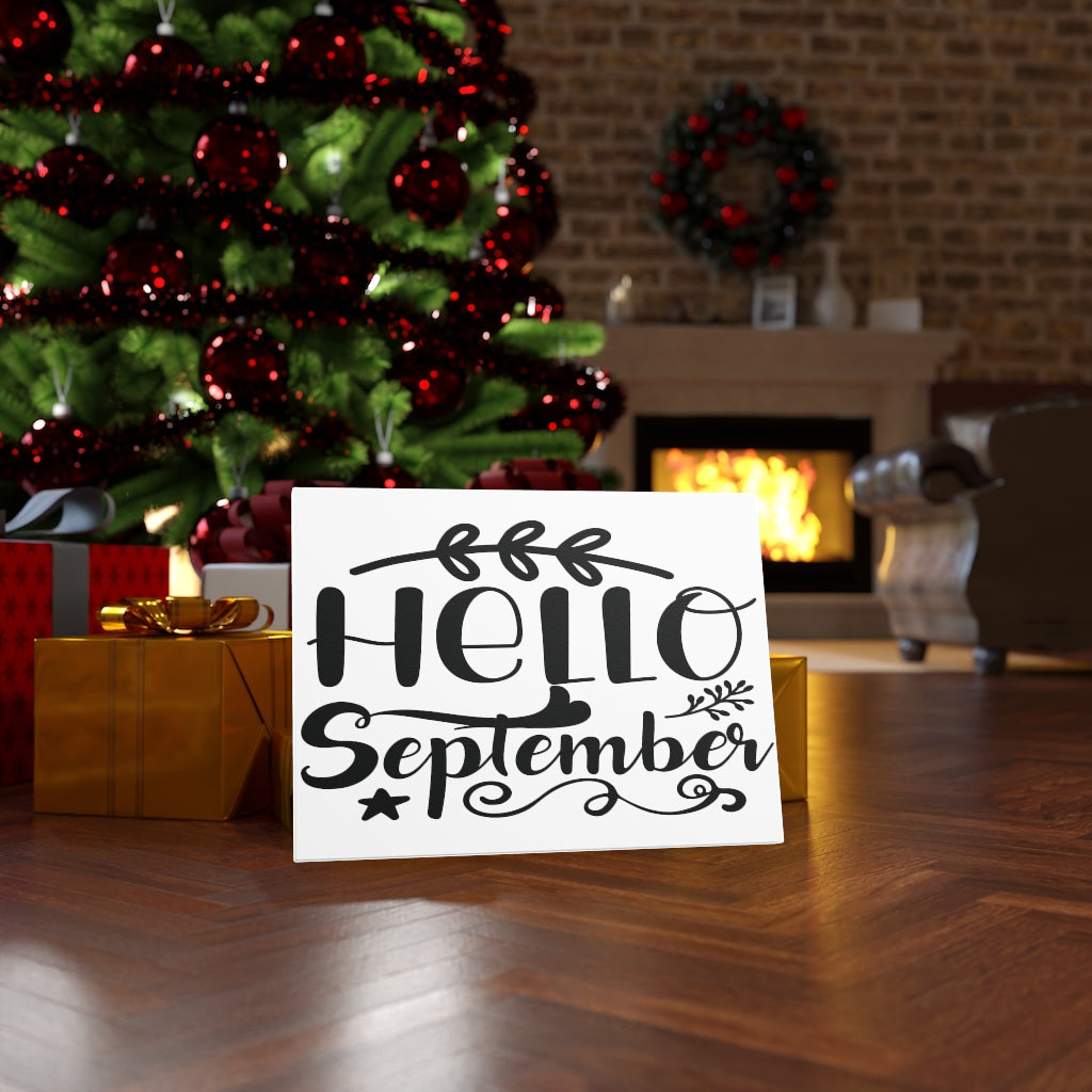Scripture Walls Inspirational Wall Art Hello September Wall Art Motivation Wall Decor for Home Office Gym Inspiring Success Quote Print Ready to Hang Unframed-Express Your Love Gifts