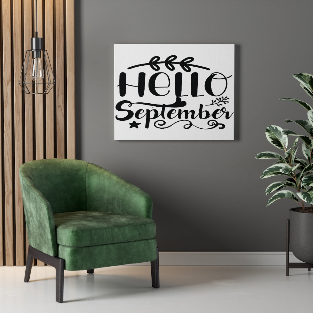 Scripture Walls Inspirational Wall Art Hello September Wall Art Motivation Wall Decor for Home Office Gym Inspiring Success Quote Print Ready to Hang Unframed-Express Your Love Gifts