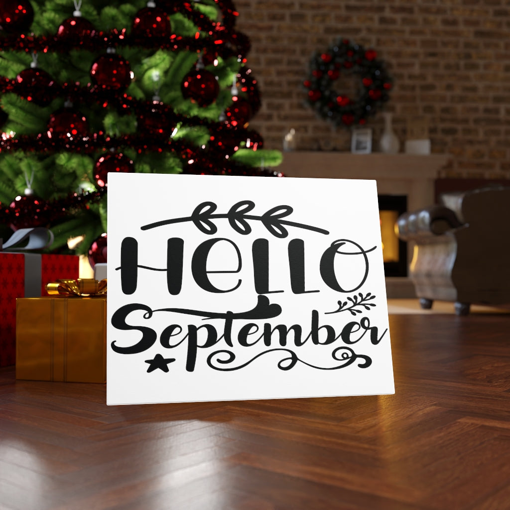 Scripture Walls Inspirational Wall Art Hello September Wall Art Motivation Wall Decor for Home Office Gym Inspiring Success Quote Print Ready to Hang Unframed-Express Your Love Gifts