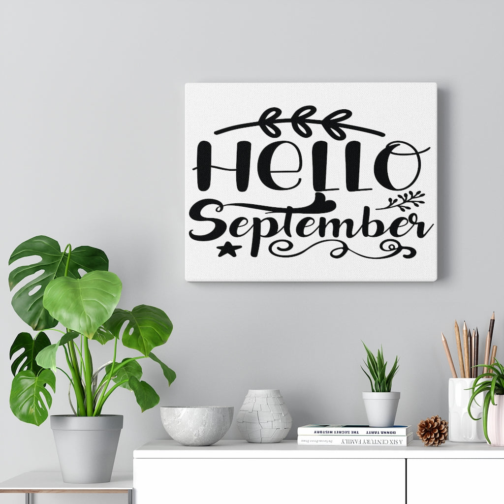 Scripture Walls Inspirational Wall Art Hello September Wall Art Motivation Wall Decor for Home Office Gym Inspiring Success Quote Print Ready to Hang Unframed-Express Your Love Gifts