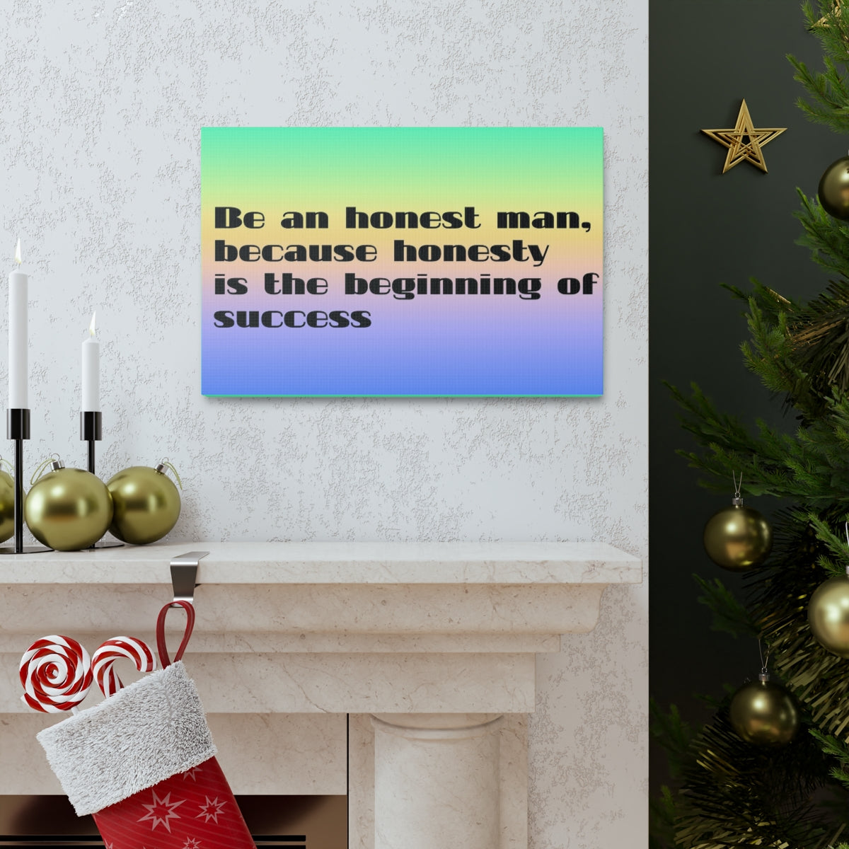 Scripture Walls Inspirational Wall Art Honesty Is Beginning Of Success Motivation Wall Decor for Home Office Gym Inspiring Success Quote Print Ready to Hang Unframed-Express Your Love Gifts