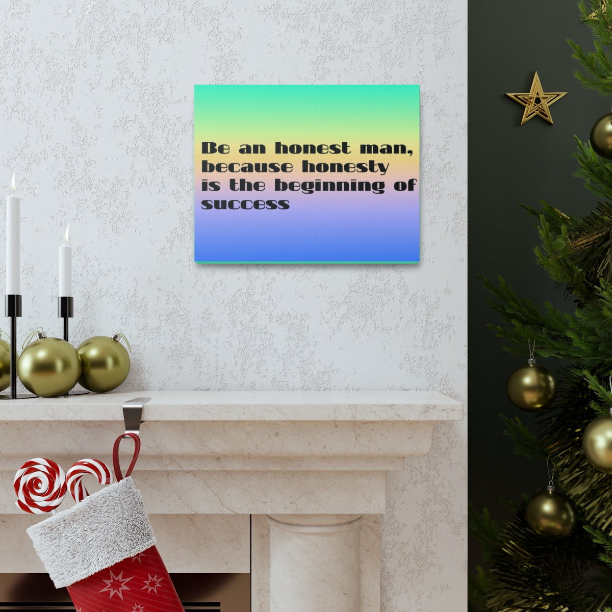 Scripture Walls Inspirational Wall Art Honesty Is Beginning Of Success Motivation Wall Decor for Home Office Gym Inspiring Success Quote Print Ready to Hang Unframed-Express Your Love Gifts