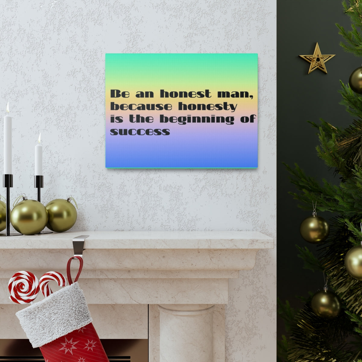 Scripture Walls Inspirational Wall Art Honesty Is Beginning Of Success Motivation Wall Decor for Home Office Gym Inspiring Success Quote Print Ready to Hang Unframed-Express Your Love Gifts