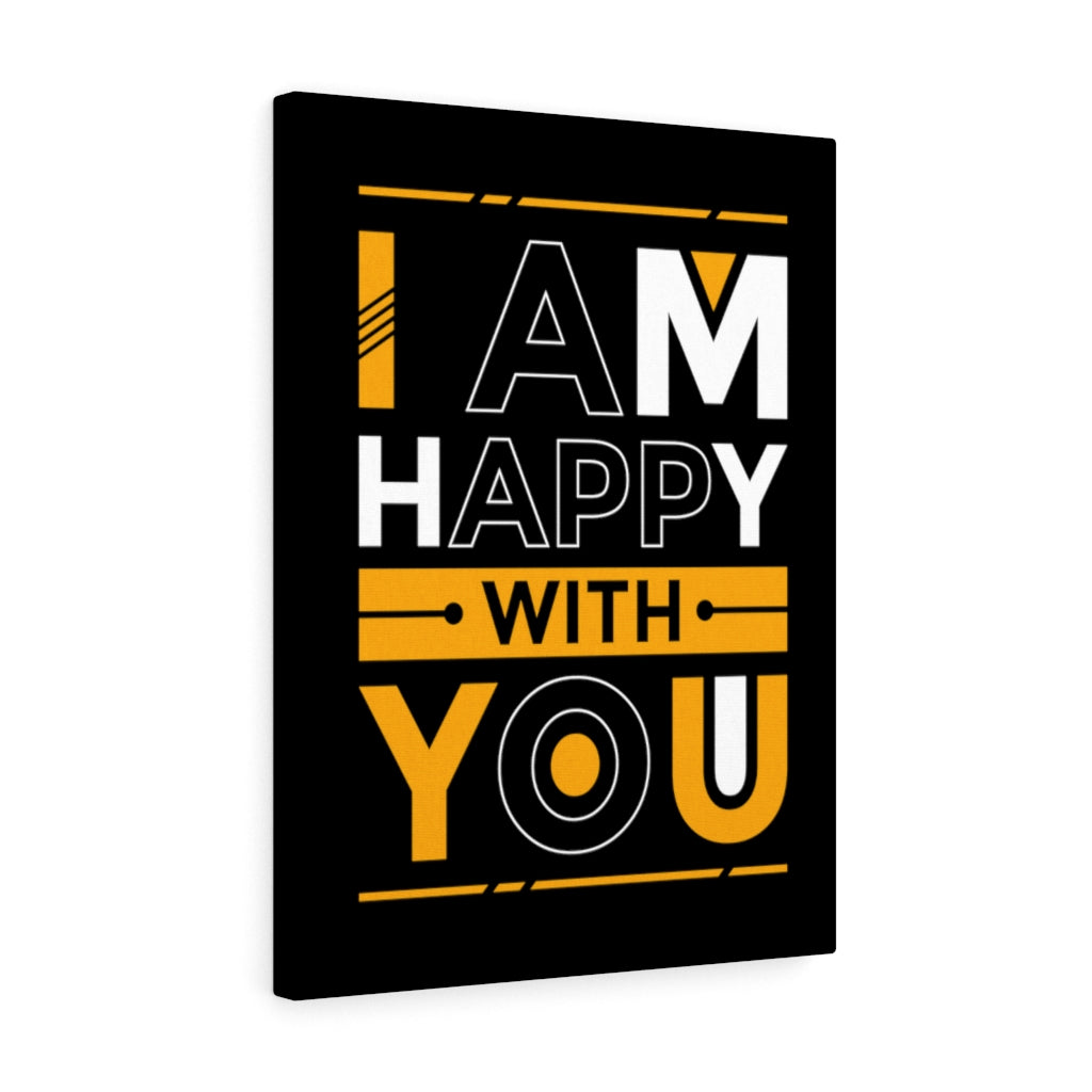 Scripture Walls Inspirational Wall Art I Am Happy With You Wall Art Motivation Wall Decor for Home Office Gym Inspiring Success Quote Print Ready to Hang Unframed-Express Your Love Gifts