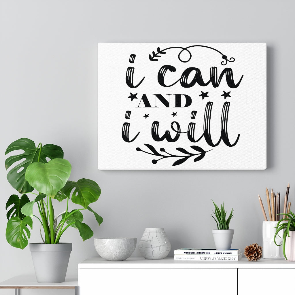 Scripture Walls Inspirational Wall Art I Can And I Will Wall Art Motivation Wall Decor for Home Office Gym Inspiring Success Quote Print Ready to Hang Unframed-Express Your Love Gifts