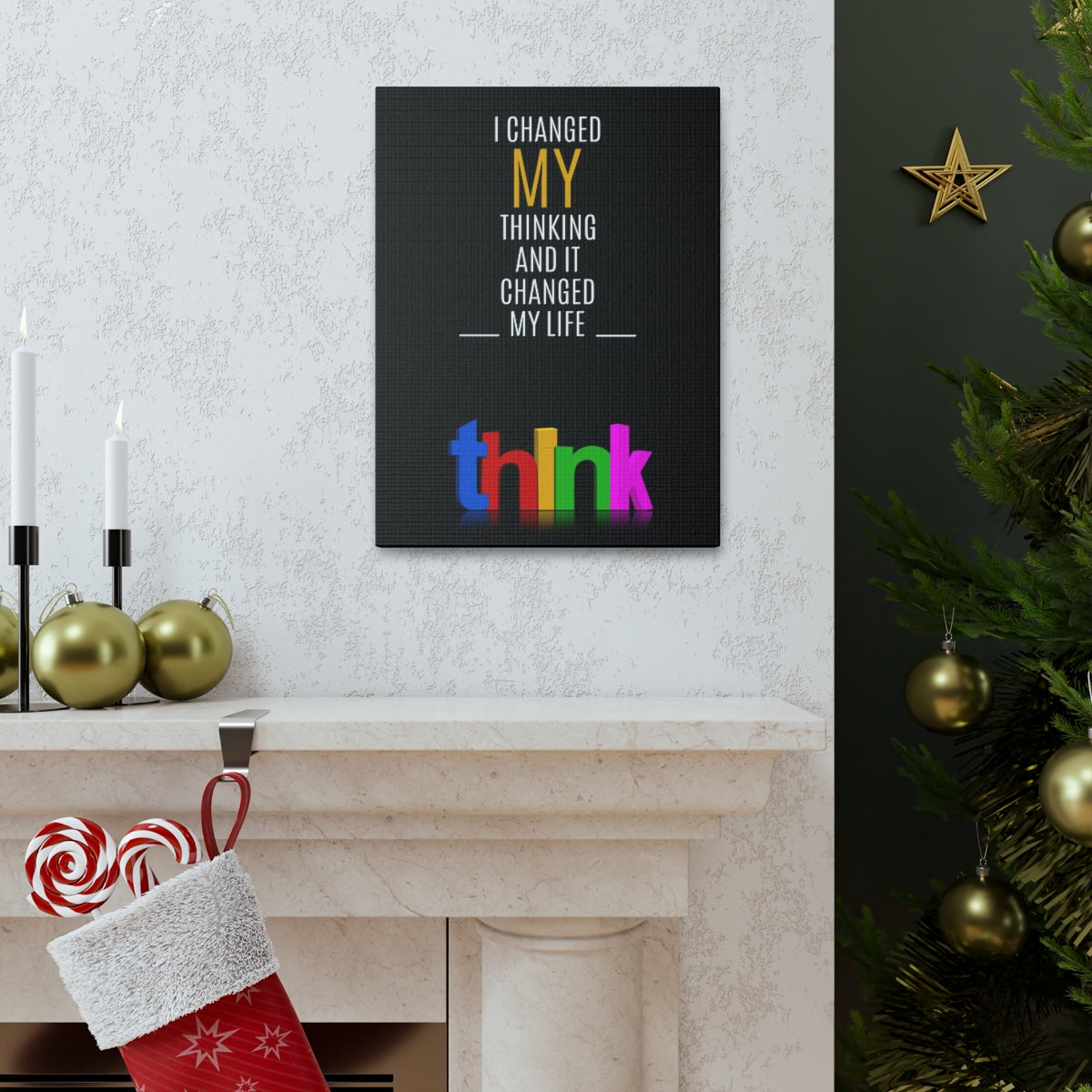 Scripture Walls Inspirational Wall Art I Changed My Thinking Motivation Wall Decor for Home Office Gym Inspiring Success Quote Print Ready to Hang Unframed-Express Your Love Gifts
