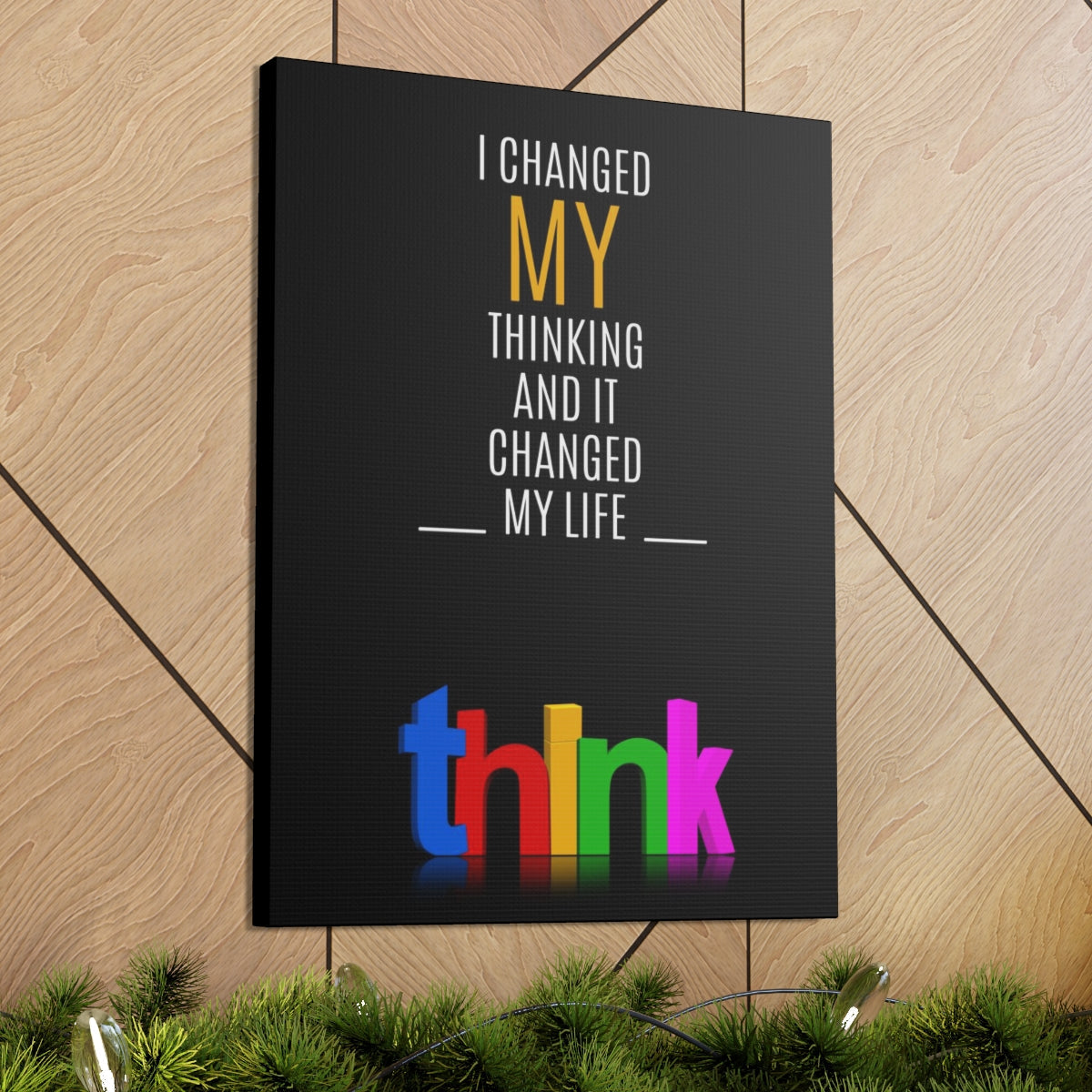 Scripture Walls Inspirational Wall Art I Changed My Thinking Motivation Wall Decor for Home Office Gym Inspiring Success Quote Print Ready to Hang Unframed-Express Your Love Gifts