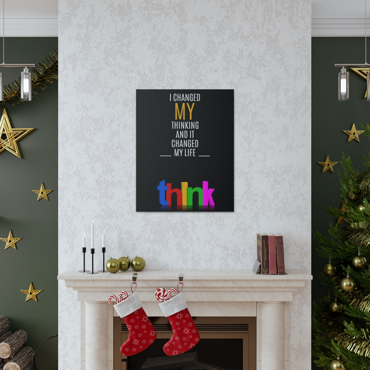 Scripture Walls Inspirational Wall Art I Changed My Thinking Motivation Wall Decor for Home Office Gym Inspiring Success Quote Print Ready to Hang Unframed-Express Your Love Gifts