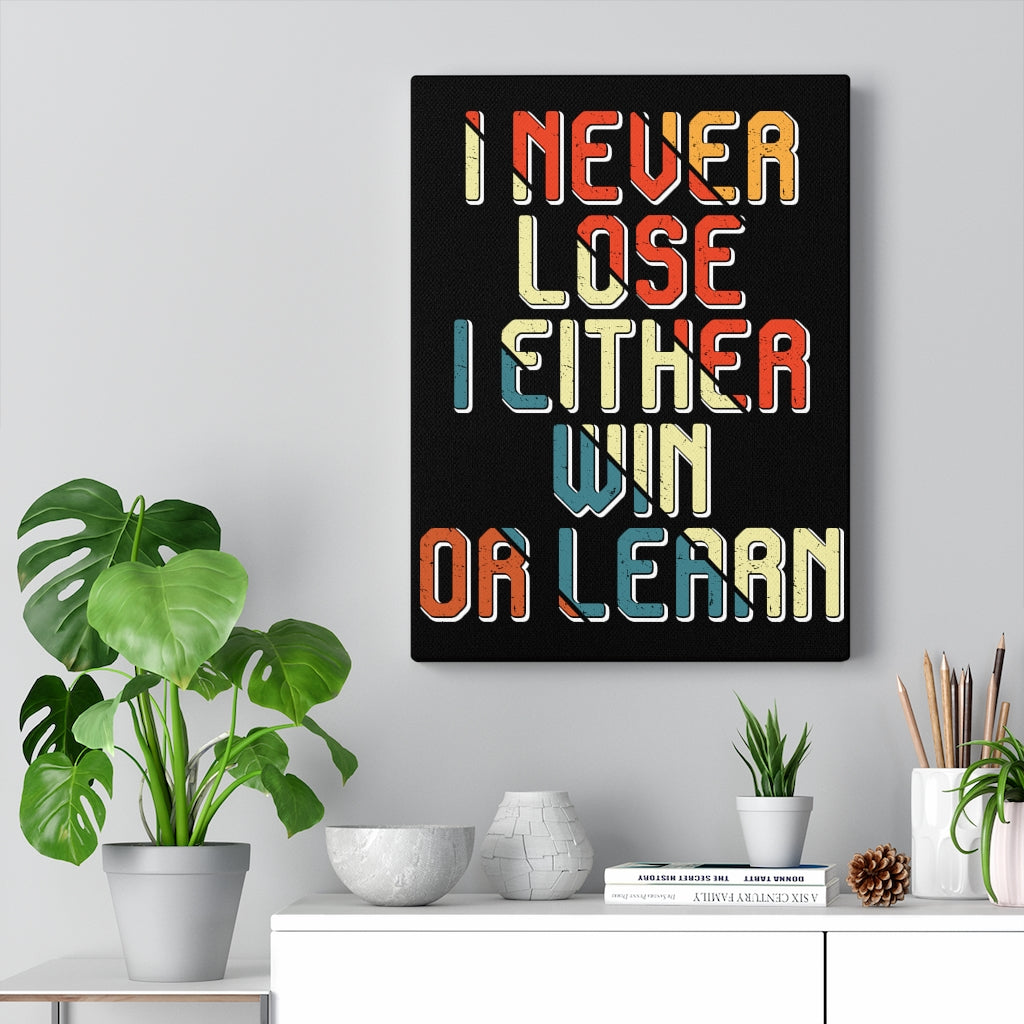 Scripture Walls Inspirational Wall Art I Win or Learn Wall Art Motivational Motto Inspiring Prints Artwork Decor Ready to Hang Unframed-Express Your Love Gifts
