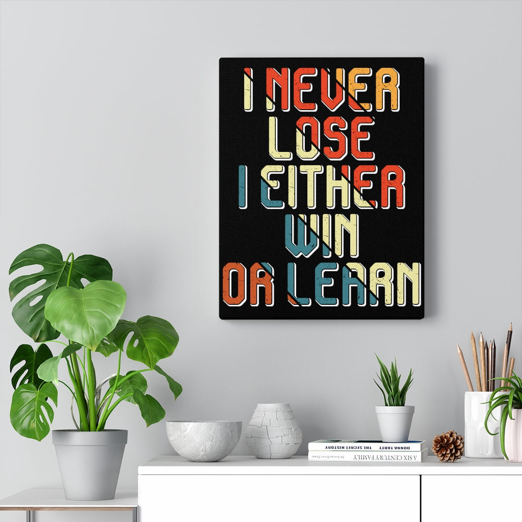 Scripture Walls Inspirational Wall Art I Win or Learn Wall Art Motivational Motto Inspiring Prints Artwork Decor Ready to Hang Unframed-Express Your Love Gifts