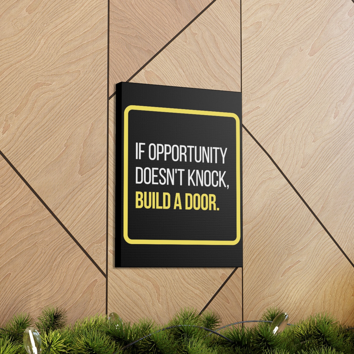 Scripture Walls Inspirational Wall Art If Opportunity Doesn't Knock Build A Door Motivation Wall Decor for Home Office Gym Inspiring Success Quote Print Ready to Hang Unframed-Express Your Love Gifts