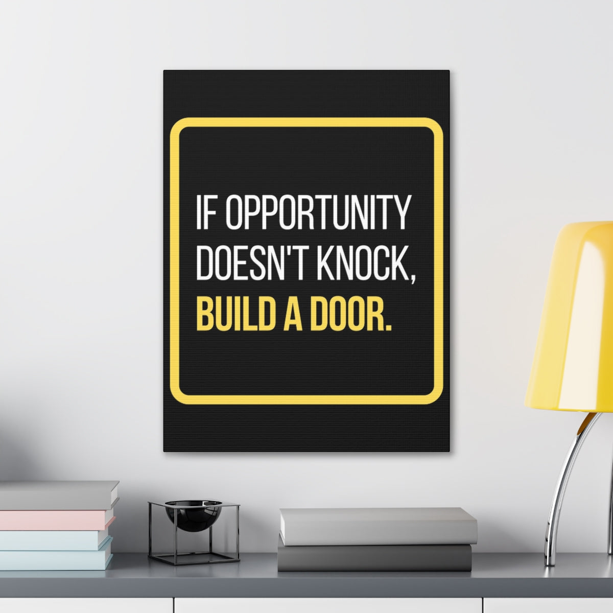 Scripture Walls Inspirational Wall Art If Opportunity Doesn't Knock Build A Door Motivation Wall Decor for Home Office Gym Inspiring Success Quote Print Ready to Hang Unframed-Express Your Love Gifts