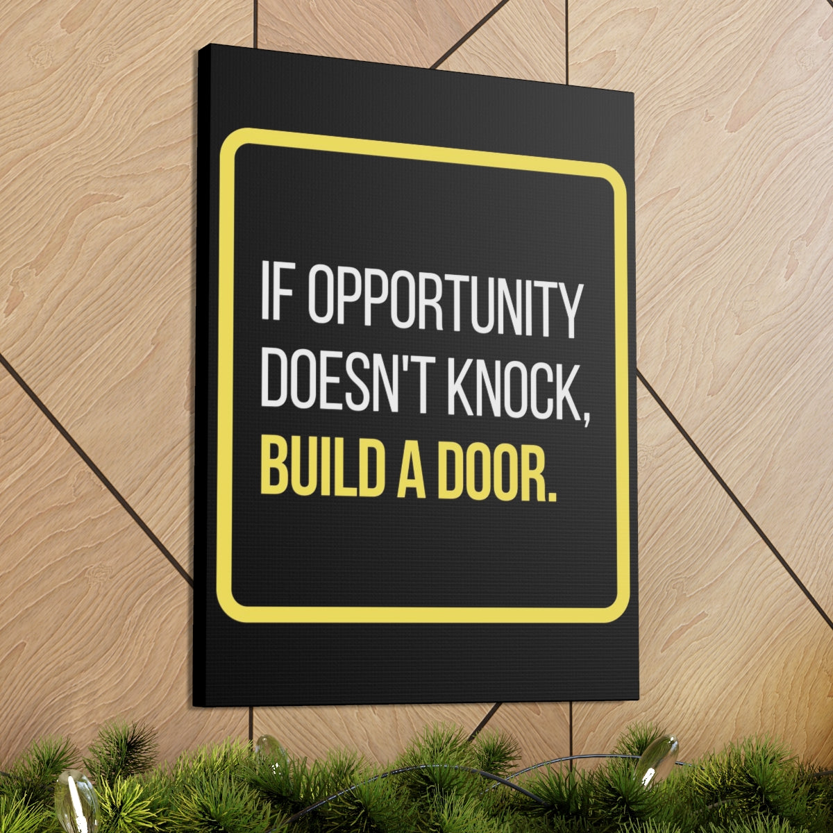 Scripture Walls Inspirational Wall Art If Opportunity Doesn't Knock Build A Door Motivation Wall Decor for Home Office Gym Inspiring Success Quote Print Ready to Hang Unframed-Express Your Love Gifts