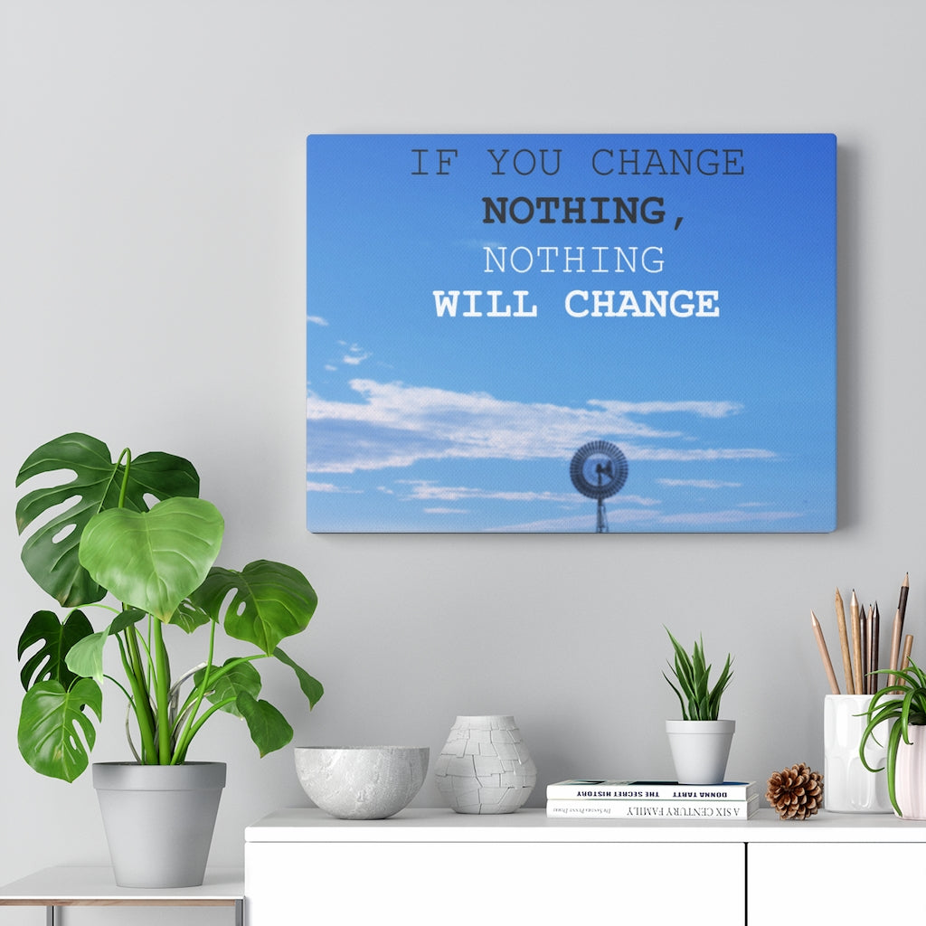 Scripture Walls Inspirational Wall Art If You Change Nothing Blue Motivational Print Ready to Hang Artwork Unframed-Express Your Love Gifts