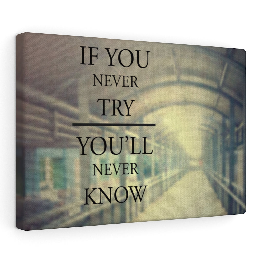 Scripture Walls Inspirational Wall Art If You Never Try Motivational Print Ready to Hang Artwork Unframed-Express Your Love Gifts