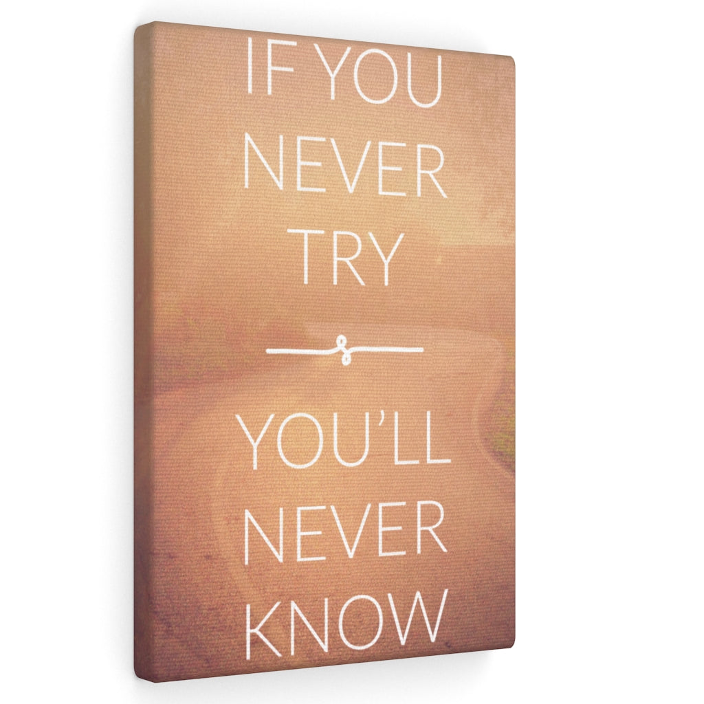 Scripture Walls Inspirational Wall Art If You Never Try Plain Motivational Print Ready to Hang Artwork Unframed-Express Your Love Gifts
