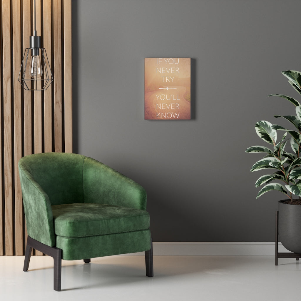Scripture Walls Inspirational Wall Art If You Never Try Plain Motivational Print Ready to Hang Artwork Unframed-Express Your Love Gifts