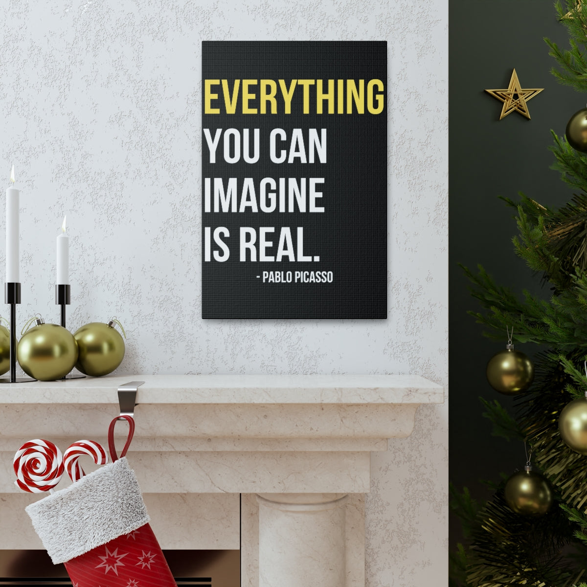 Scripture Walls Inspirational Wall Art Imagine Is Real Motivation Wall Decor for Home Office Gym Inspiring Success Quote Print Ready to Hang Unframed-Express Your Love Gifts