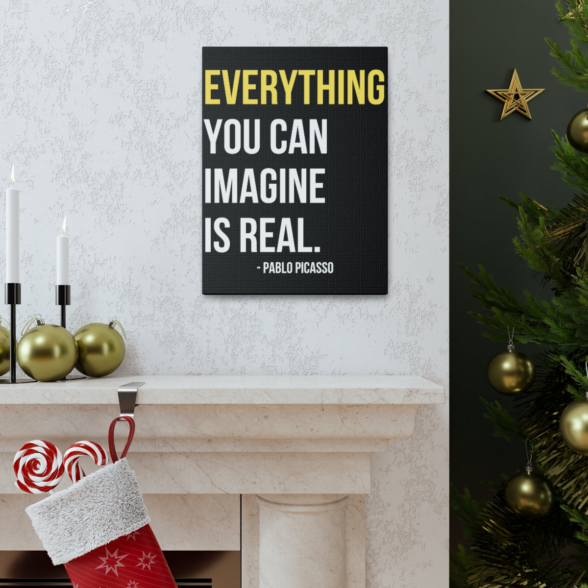Scripture Walls Inspirational Wall Art Imagine Is Real Motivation Wall Decor for Home Office Gym Inspiring Success Quote Print Ready to Hang Unframed-Express Your Love Gifts