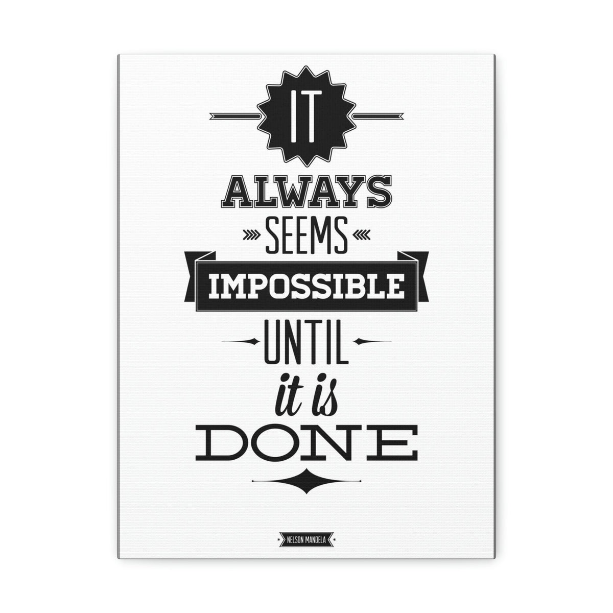 Scripture Walls Inspirational Wall Art Impossible Until It Is Done Motivation Wall Decor for Home Office Gym Inspiring Success Quote Print Ready to Hang Unframed-Express Your Love Gifts