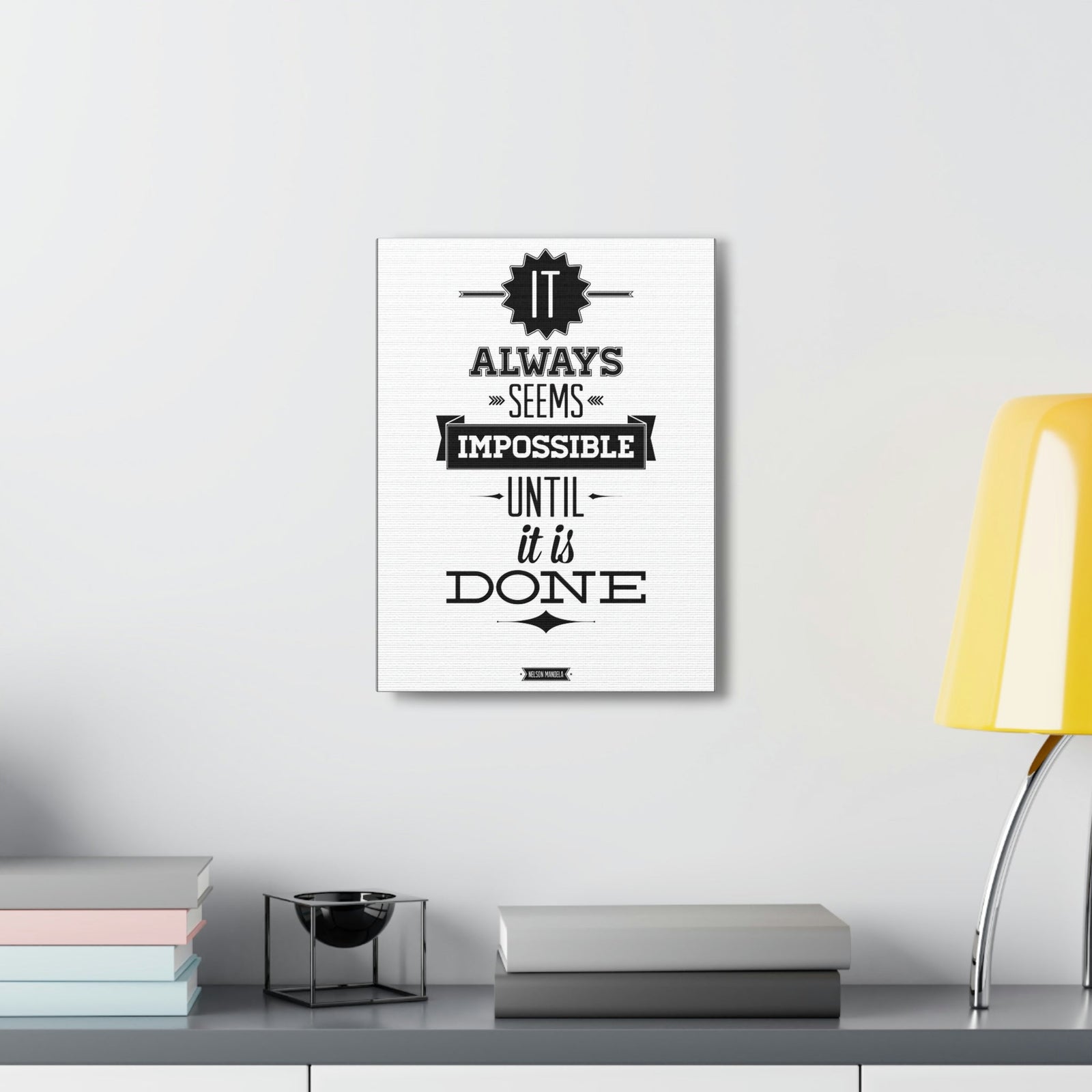 Scripture Walls Inspirational Wall Art Impossible Until It Is Done Motivation Wall Decor for Home Office Gym Inspiring Success Quote Print Ready to Hang Unframed-Express Your Love Gifts